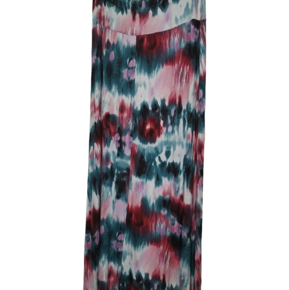 Tie dye coloured long stretchy skirt